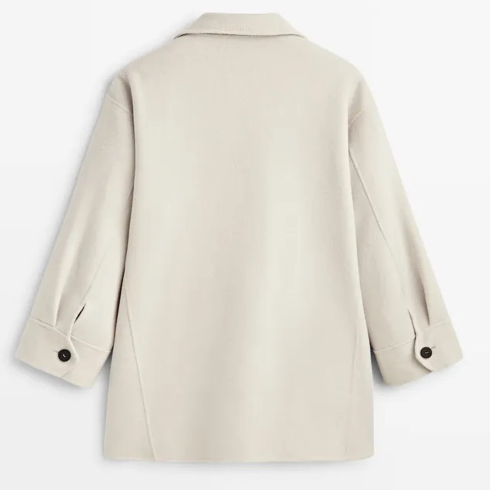 Massimo Dutti Oversized Wool Blend Coat With Pockets Size M - Picture 8 of 17